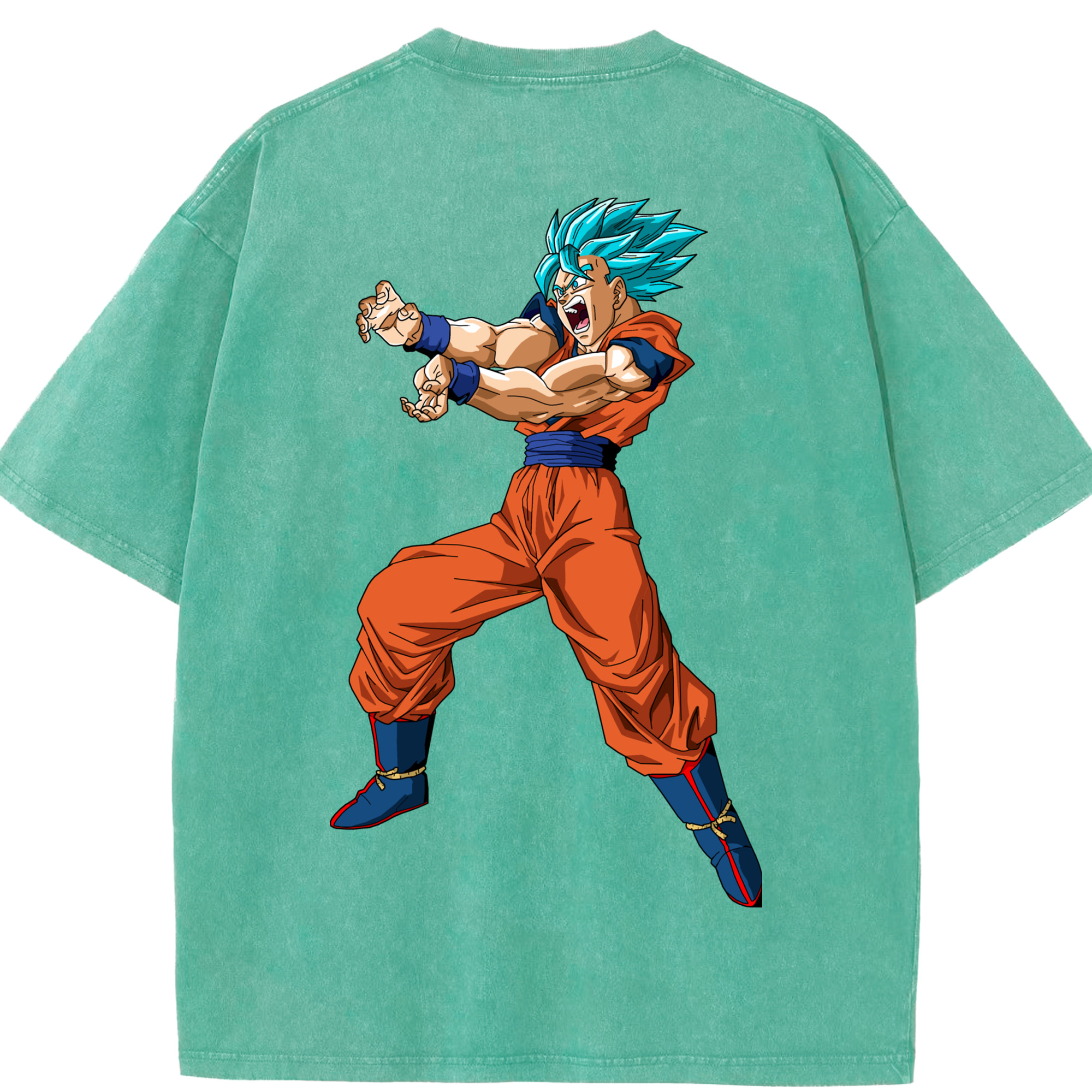 （画像用） ドラゴンボール 孫悟空（そん ごくう）Son Goku カカロット DRAGON BALL Kakarotto 綿100% ヴィンテージ風 半袖Tシャツ（背面プリント）